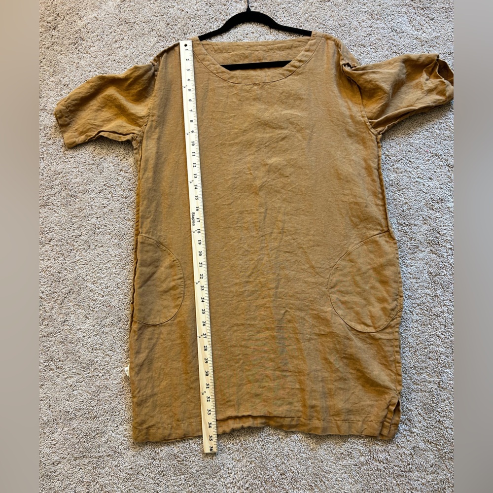 Ethically sourced women owned small business European linen rust dress Large - Picture 7 of 10